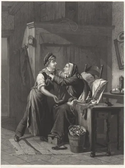 Vrouw omarmt jongen
