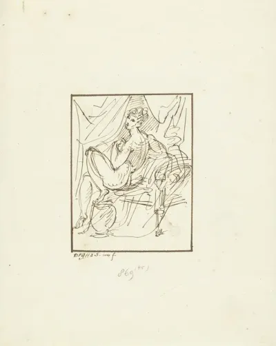 Vrouw op chaise-longue zittende