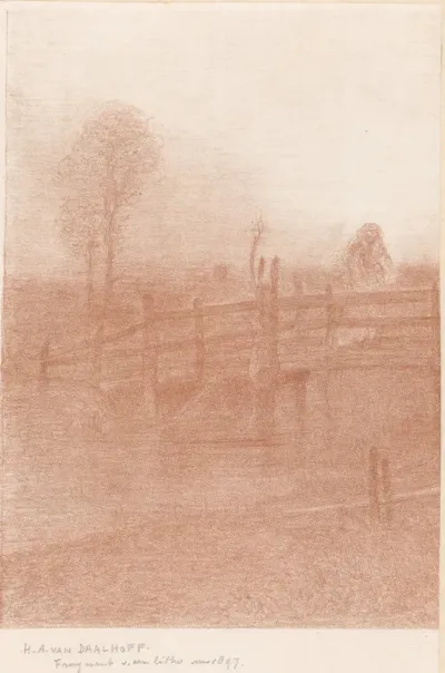 Vrouw op een houten brug