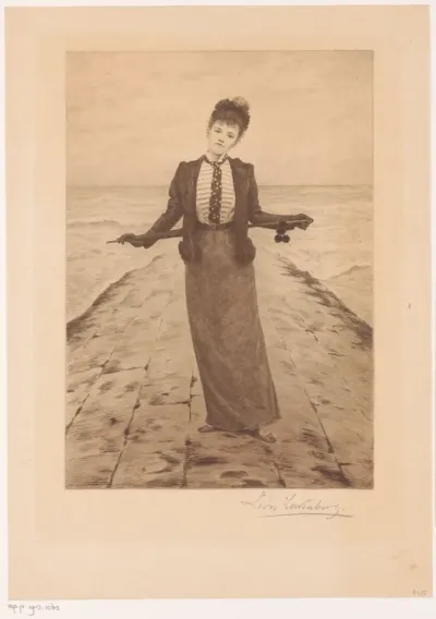 Vrouw op een pier