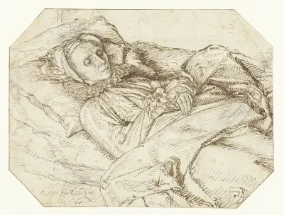 Vrouw op haar doodsbed