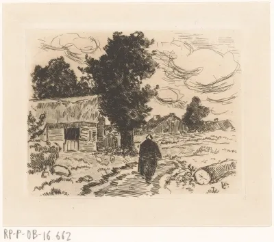 Vrouw op landweg