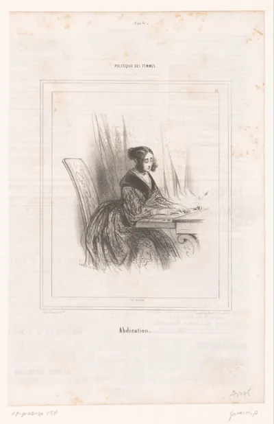 Vrouw schrijft aan een bureau