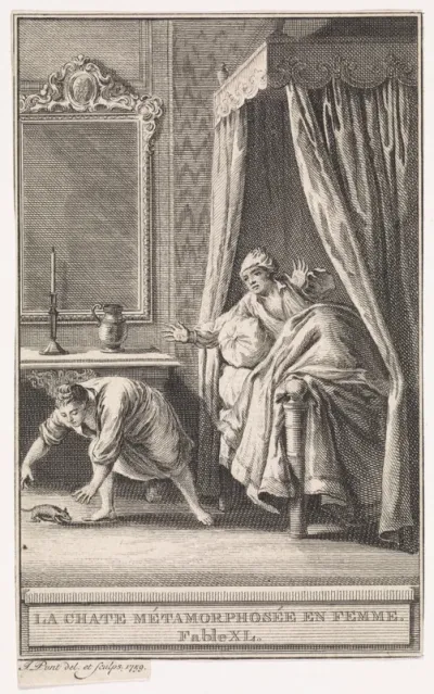 Vrouw schrikt van muis