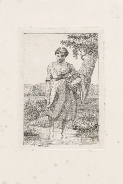 Vrouw staande in het water
