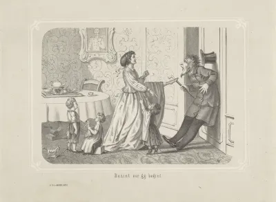 Vrouw trapt man de deur uit