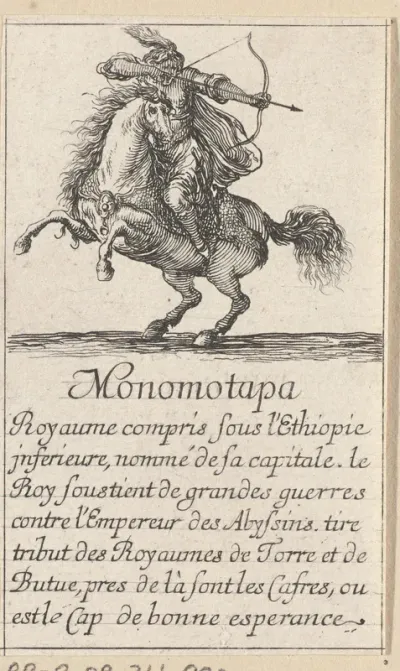 Vrouw uit Monomotapa te paard