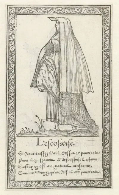 Vrouw uit Schotland met huik