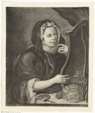Vrouw voor een spiegel