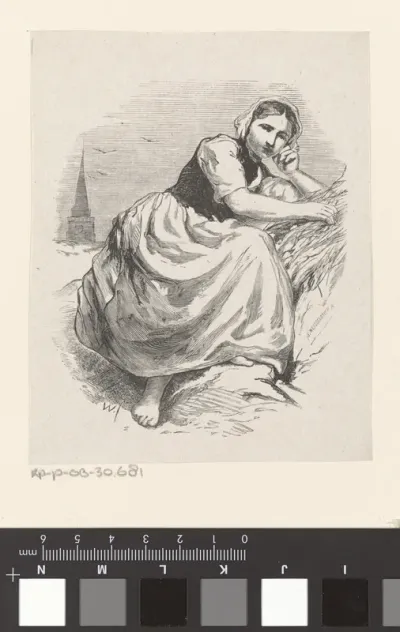 Vrouw zittend in de duinen