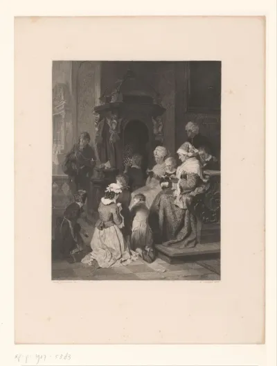 Vrouwen en kinderen in een kerk
