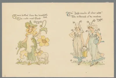 Vrouwen in bloemenkostuum