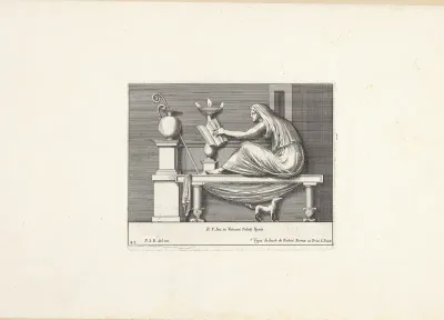 Vrouwenfiguur met sluier en boek