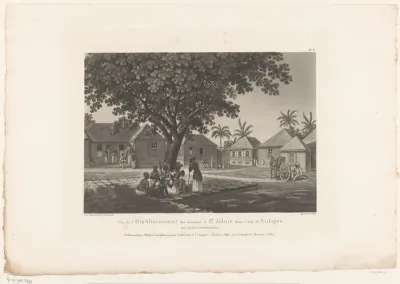 Vue de l'Etablissement des missions à St. Johns dans l'Isle d'Antigoa