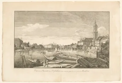 Vue de la maison des Orphelins et des environs, prise hors de la porte de Strahlow