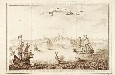 Vue de Surate du côté de la Riviere [Material gráfico]