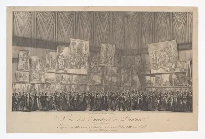 Vue des Ouvrages de Peinture des Artistes Vivans, Exposés au Museum Central des Arts, en l'An VIII de la F. R.