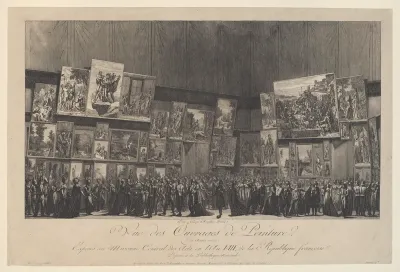 Vue des Ouvrages de Peinture des Artistes Vivants Exposés au Museum Centrale des Arts en l'An VIII de la Republique Françoise