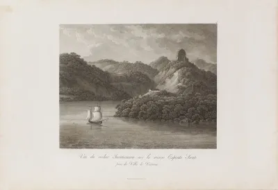 Vue du rocher Tucutucuara sur la rivière près de Villa de Victoria