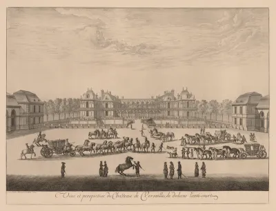 Vue et perspective du Château de Versailles, de dedans l'anti-cour