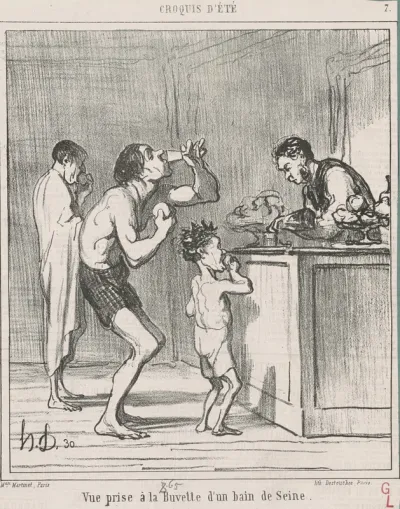 Vue prise a la buvette d'un bain