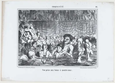 Vue prise aux bains à quatre sous, from Croquis d'Été, published in Le Charivari, June 18, 1858
