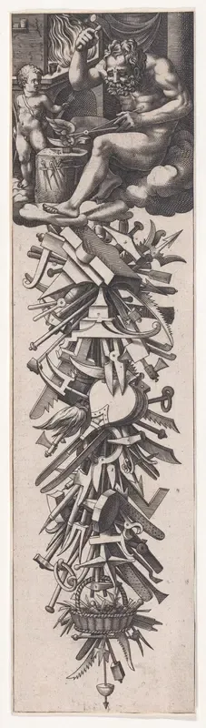 Vulcan Forging the Wings of Cupid, from "Dessins d'aiguières, etc., no. 4"