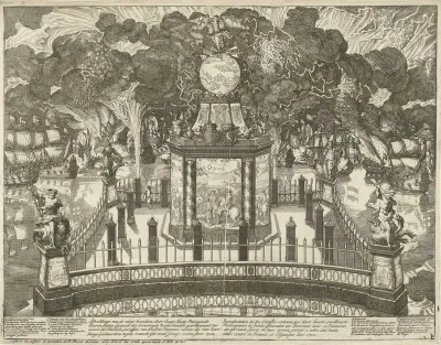 Vuurwerk ter viering van de overwinning bij Vigo, 1702