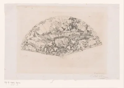 Waaier met pastorale scène