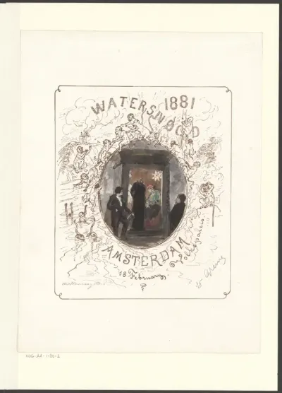 Waarzegster op de fancy-fair in het Paleis voor Volksvlijt ten bate van de slachtoffers van de watersnood van 18 februari 1881