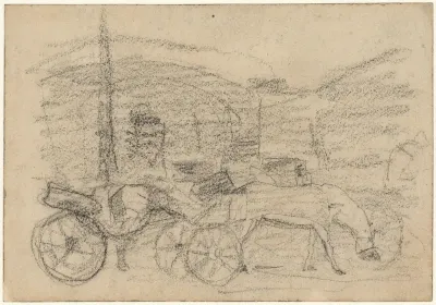Wachtend koetsje, Berlijn 1888