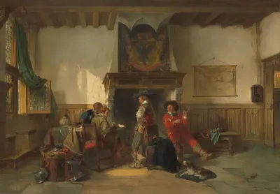 Wachtkamer met soldaten
