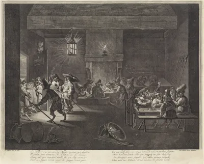 Wachtlokaal met apen, ca. 1720