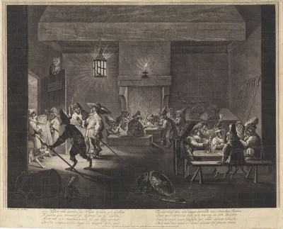 Wachtlokaal met apen, ca. 1720