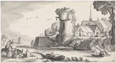 Wachttoren aan een rivier