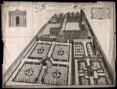 Wadham College, Oxford: aerial panoramic view