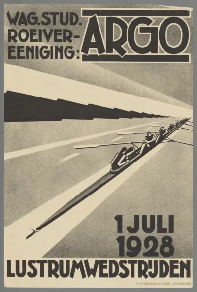 Wag. Stud. roeivereeniging: Argo. 1 juli 1928 Lustrumwedstrijden