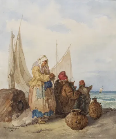 Waiting for the return from the fishing