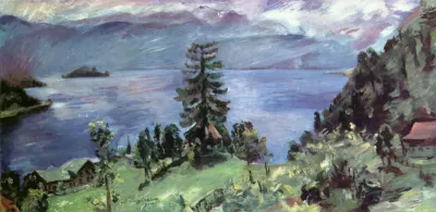 Walchensee panorama, view from the Kanzel