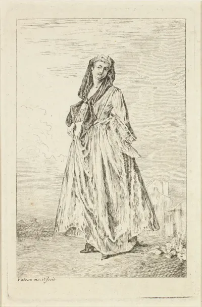 Walking Woman Holding her Skirt, from Figures de modes