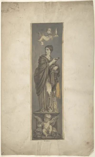 Wall Decoration with Allegorical Figure of Riches