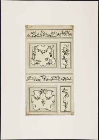 Wall decoration with flowers and foliage