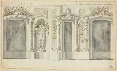 Wall with Hunting Designs