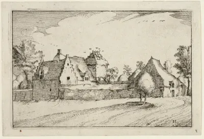 Walled Farm, plate eleven after Pictures of Farms, Country Houses and Rustic Villages (Praediorum villarum et rusticarum casularum icones)