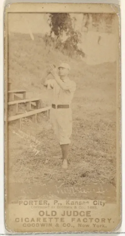 Walter Henry Porter, Pitcher, Kansas City Cowboys, from the Old Judge series (N172) for Old Judge Cigarettes