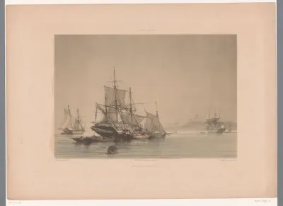 Walvisvaarder voor anker