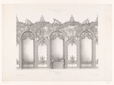 Wand in de salon van de prinses van Rohan in Hôtel de Soubise