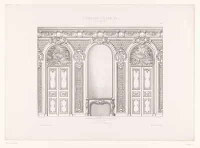 Wand in de salon van Hôtel d' Argenson