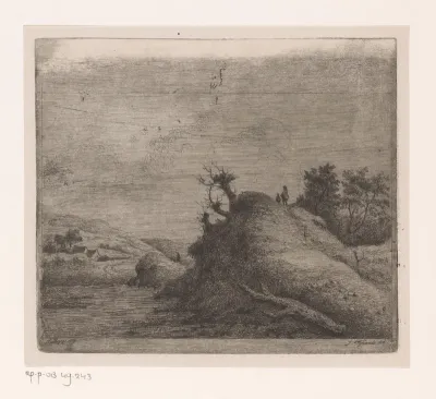 Wandelaars in een duinlandschap