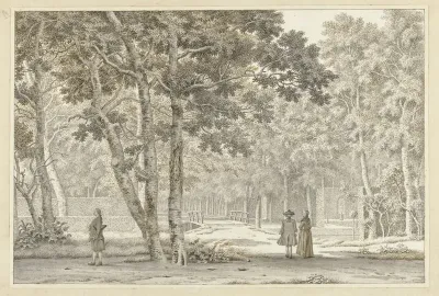 Wandelaars in een park te Zeist